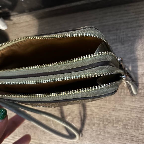 Coach Tan and Brown Signature Wristlet - Picture 3 of 4